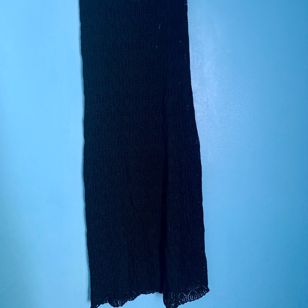 Jarbo Black Crochet Maxi Skirt Nwt Size 38 100% Pima Cotton